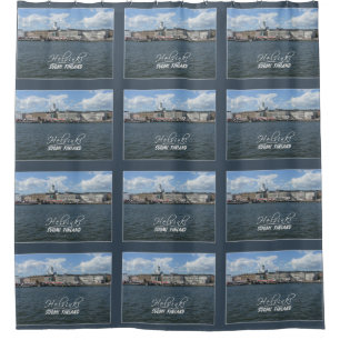 Helsinki Harbour Finland shower curtain