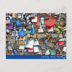 Helsinki love locks postcard