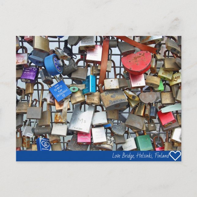 Helsinki love locks postcard (Front)