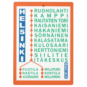 Helsinki Metro Stations custom clipboard