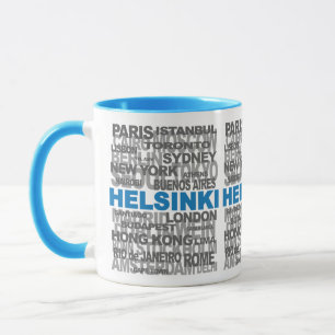 HELSINKI & other cities mug - choose style & colou