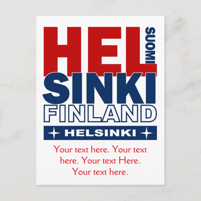 Helsinki postcard - customizable (Front)