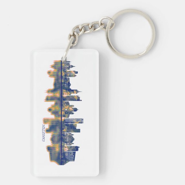 Helsinki Skyline Keychain (Back)