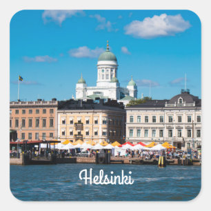 Helsinki Skyline Square Sticker