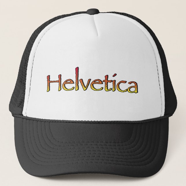 Helvetica Papyrus Trucker Hat (Front)