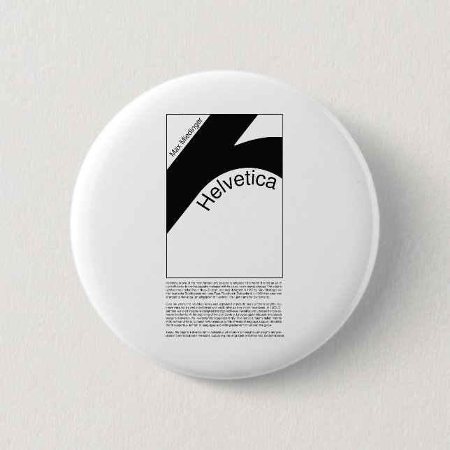 Helvetica Typography | Demo Design 2 Inch Round Button (Front)