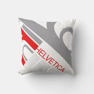 Helvetica Typography   Design Throw Pillow