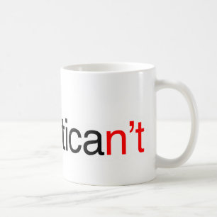 helvetican't coffee mug