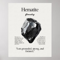 Hematite Gem Crystal Meaning Card