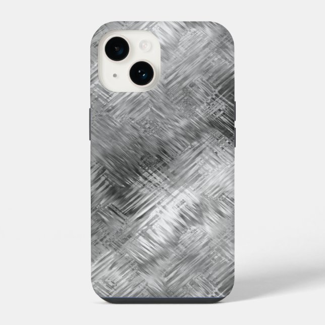Hematite Grey Scribbled Texture iPhone Case (Back)