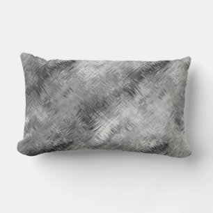 Hematite Grey Scribbled Texture Lumbar Pillow