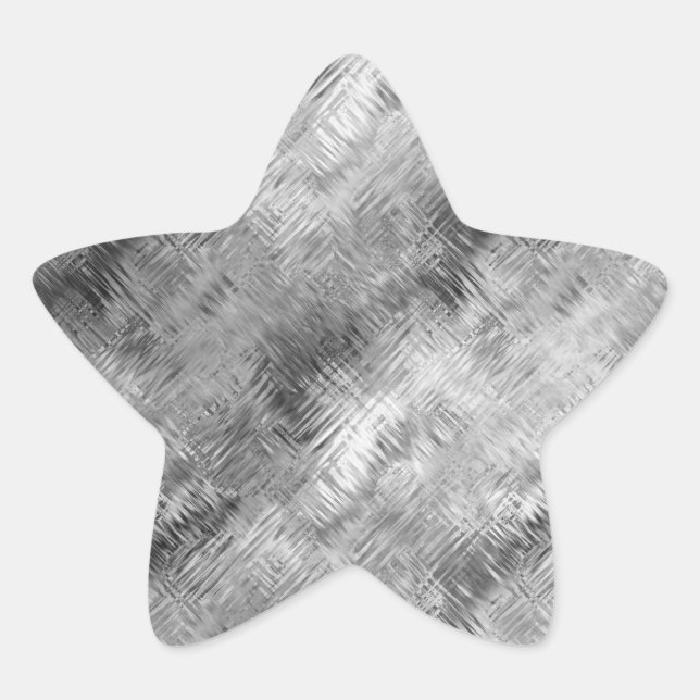 Hematite Grey Scribbled Texture Star Sticker (Front)