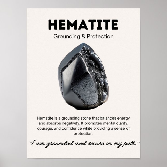 Hematite Stone Crystal Meaning Poster (Front)