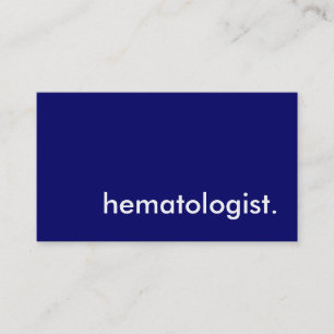 hematologist. business card