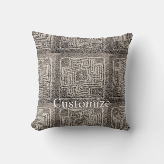 Hemet Maze Stone Thunder_Cove Throw Pillow (Front)