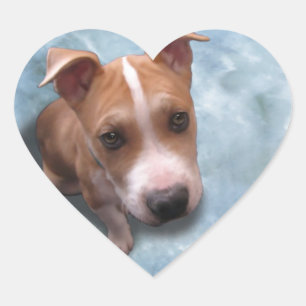 Hemi the Pit Bull Puppy Heart Sticker