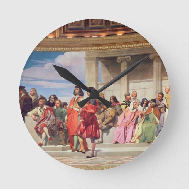 Hemicycle: Artists of All Ages, detail of left han Round Clock (Front)