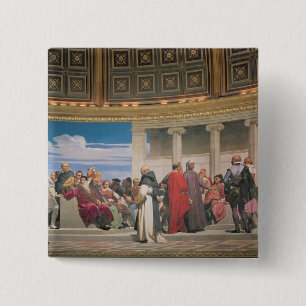 Hemicycle: Artists of All Ages, detail of the righ 2 Inch Square Button