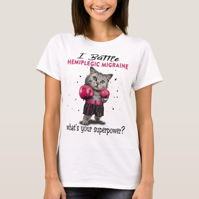 Hemiplegic Migraine Awareness Ribbon Support Gifts T-Shirt (Front)