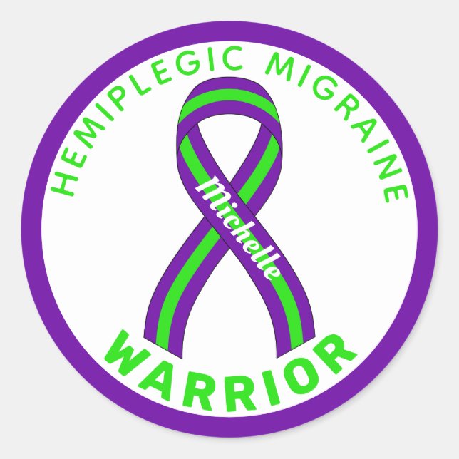 Hemiplegic Migraine Warrior White Round Sticker (Front)