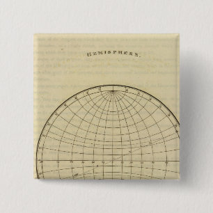 Hemisphere map 2 inch square button