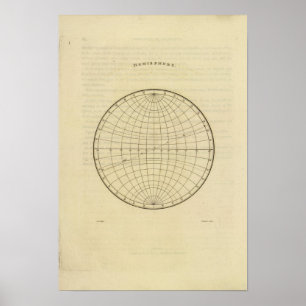 Hemisphere map poster