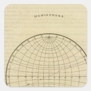 Hemisphere map square sticker