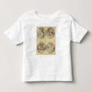 Hemispheres Hand Coloured Atlas Map Toddler T-shirt