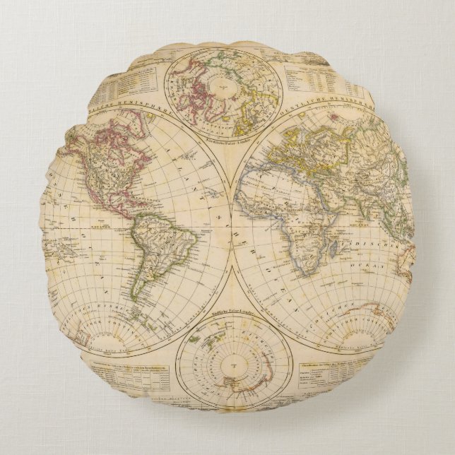 Hemispheres Round Pillow (Front)