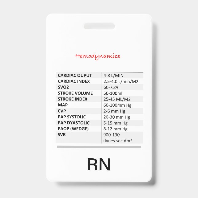 Hemodynamics RN Badge (Front)
