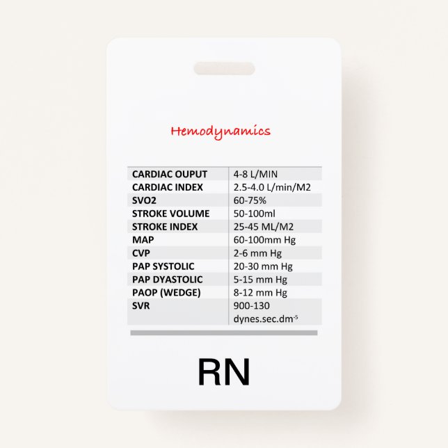 Hemodynamics RN Badge (Front)