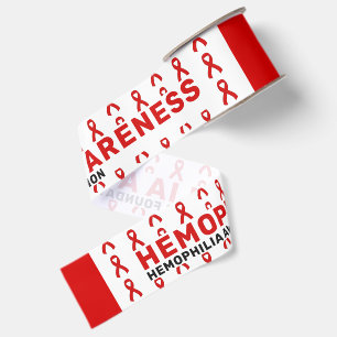 Hemophilia Awareness Pattern Ribbon Grosgrain Ribbon