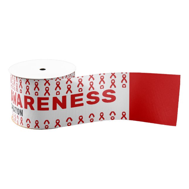Hemophilia Awareness Pattern Ribbon Grosgrain Ribbon (Spool)
