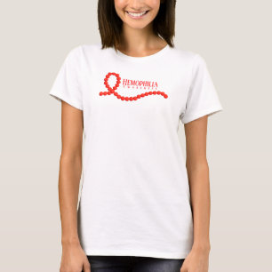 Hemophilia Awareness Red Ribbon Beads T-Shirt