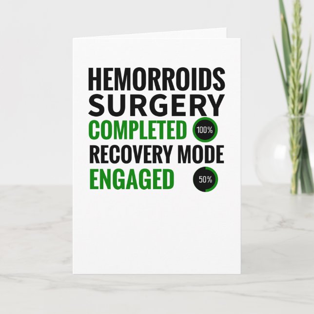 Hemorroids Survivor Surgery Recovery Gifts Card (Front)