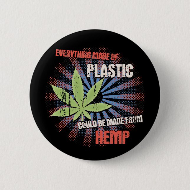 Hemp Plastic 2 Inch Round Button (Front)