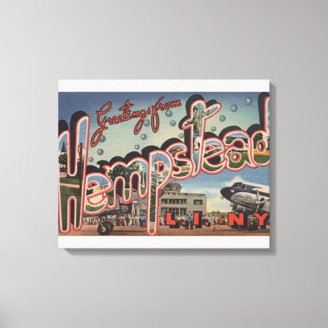 Hempstead, New York - Large Letter Scenes Canvas Print (Front)