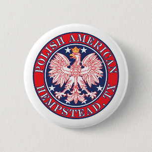 Hempstead Texas Polish American Eagle 2 Inch Round Button