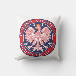 Hempstead Texas Polish American Eagle Throw Pillow