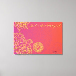 Hemsa Canvas Bat Mitzvah Sign-In Memory Board