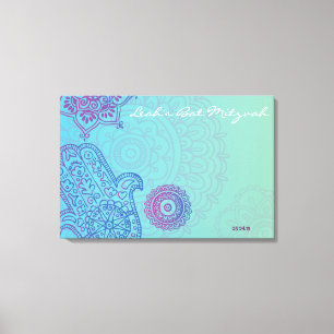 Hemsa Canvas Bat Mitzvah Sign-In Memory Board