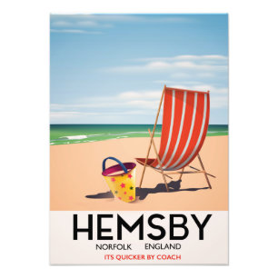 Hemsby Norfolk travel poster