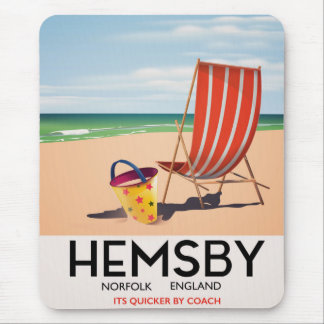 Hemsby Norfolk travel poster Mouse Pad