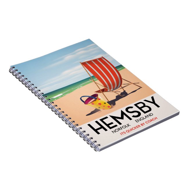 Hemsby Norfolk travel poster Notebook (Right Side)