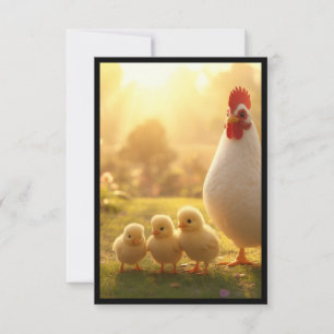 Hen and Chicks Cute Chicken Family Invitation