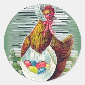 Hen and Eggs Easter Stickers