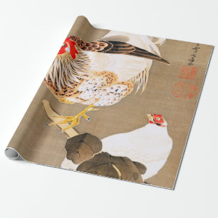 Hen and Rooster with Grapevine by Ito Jakuchu Wrapping Paper