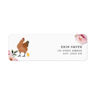 Hen Baby Girl Chick Pink Floral Baby Shower