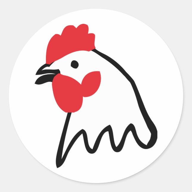 hen chicken biddy classic round sticker (Front)