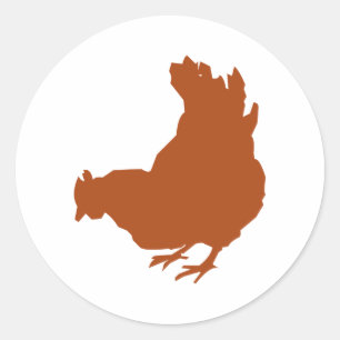 Hen [chicken, farmer, organic eggs] classic round sticker